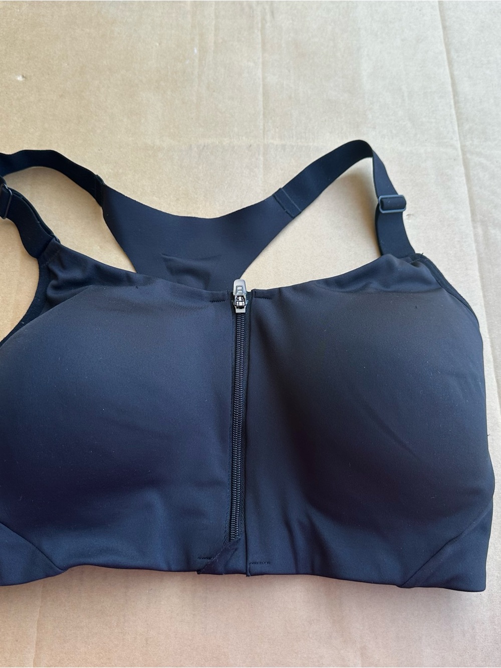 all in motion Black Front-Zip High-Support Sports Bra